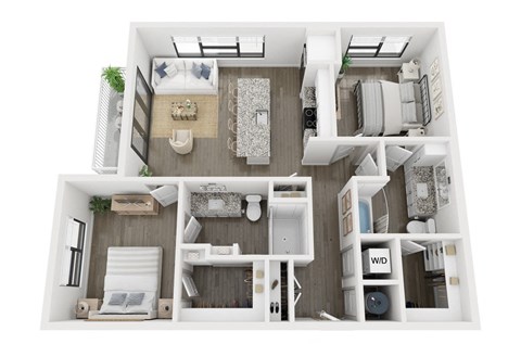 Ironcrest B1 2 bed 2 bath floor plan at Ironcrest, North Richland Hills, 76180